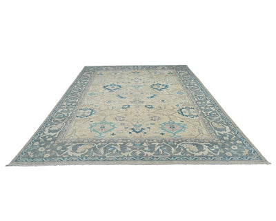10x14 Beige Oushak Turkish Hand Knotted Soft Wool Area Rug