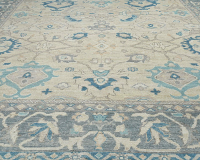 10x14 Beige Oushak Turkish Hand Knotted Soft Wool Area Rug