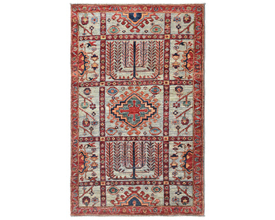 3x5 Gray Aryana Afghan Hand Knotted Veg Dye Wool Area Rug