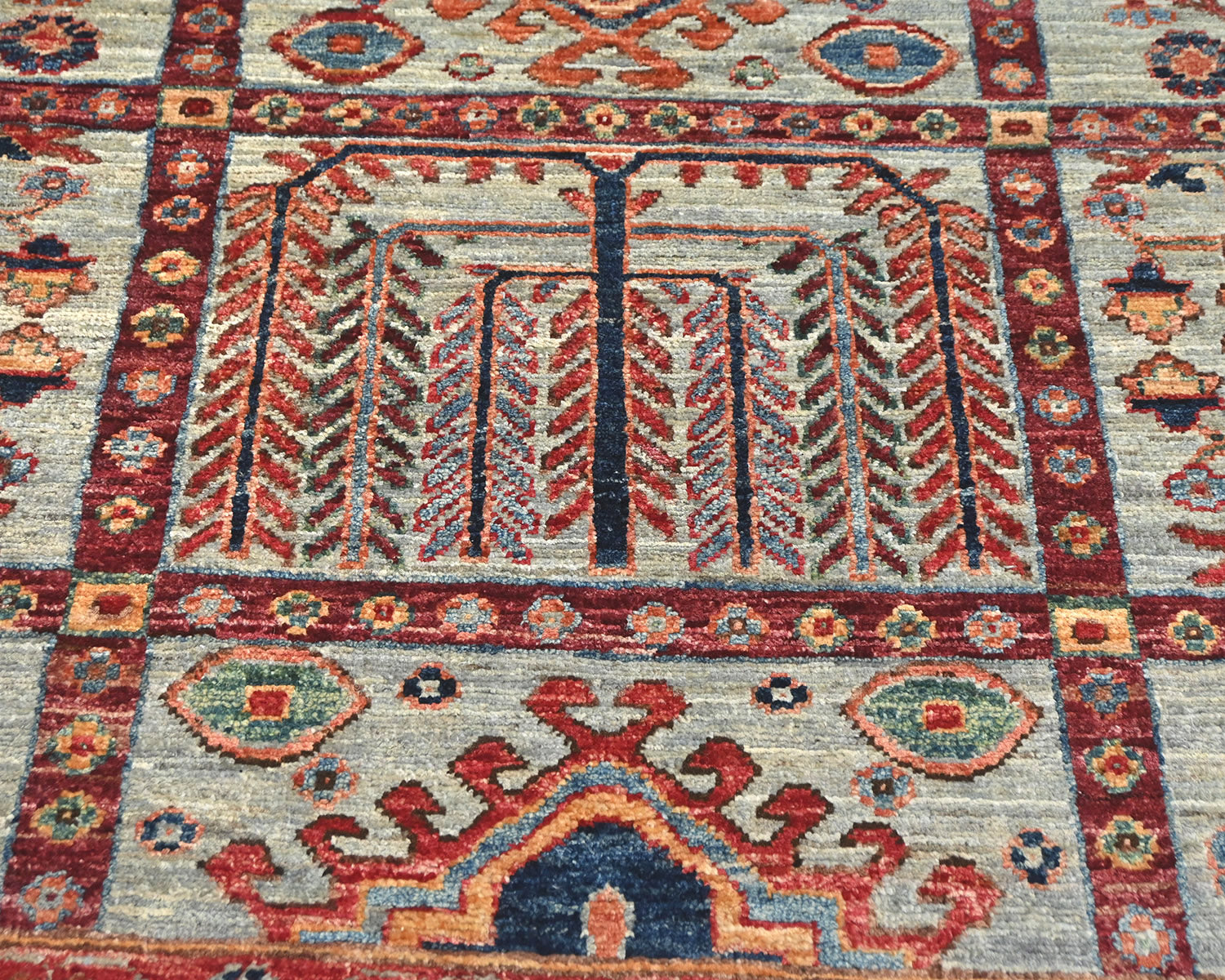 3x5 Gray Aryana Afghan Hand Knotted Veg Dye Wool Area Rug