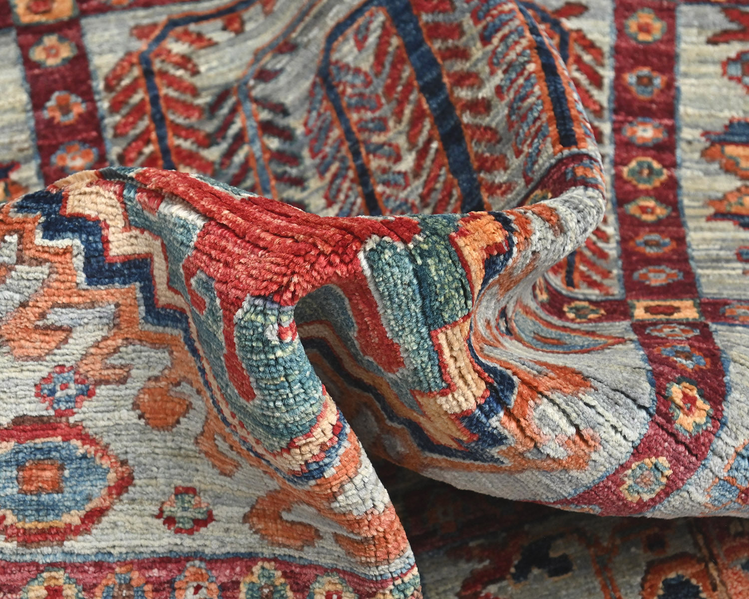 3x5 Gray Aryana Afghan Hand Knotted Veg Dye Wool Area Rug