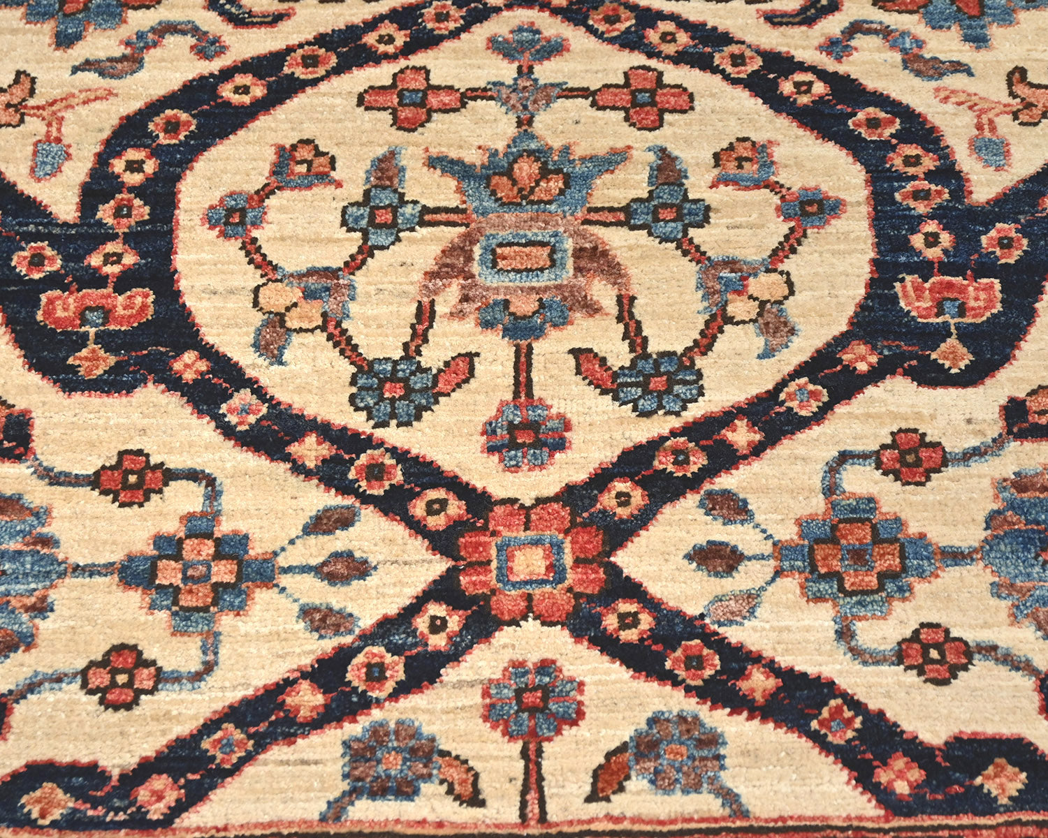 3x4 Beige Aryana Afghan Hand Knotted Veg Dye Wool Area Rug