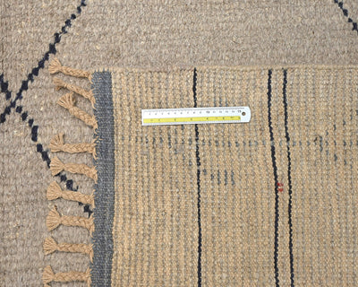 8x11 Moroccan Gray Hand Woven Wool Area Rug