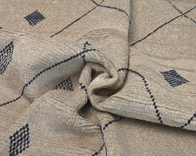 8x11 Moroccan Gray Hand Woven Wool Area Rug