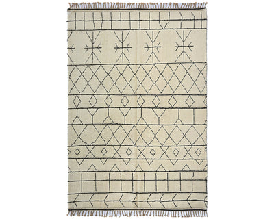 8x11 Moroccan Beige Hand Woven Wool Area Rug