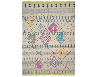 8x11 Moroccan Multicolor Hand Woven Wool Area Rug