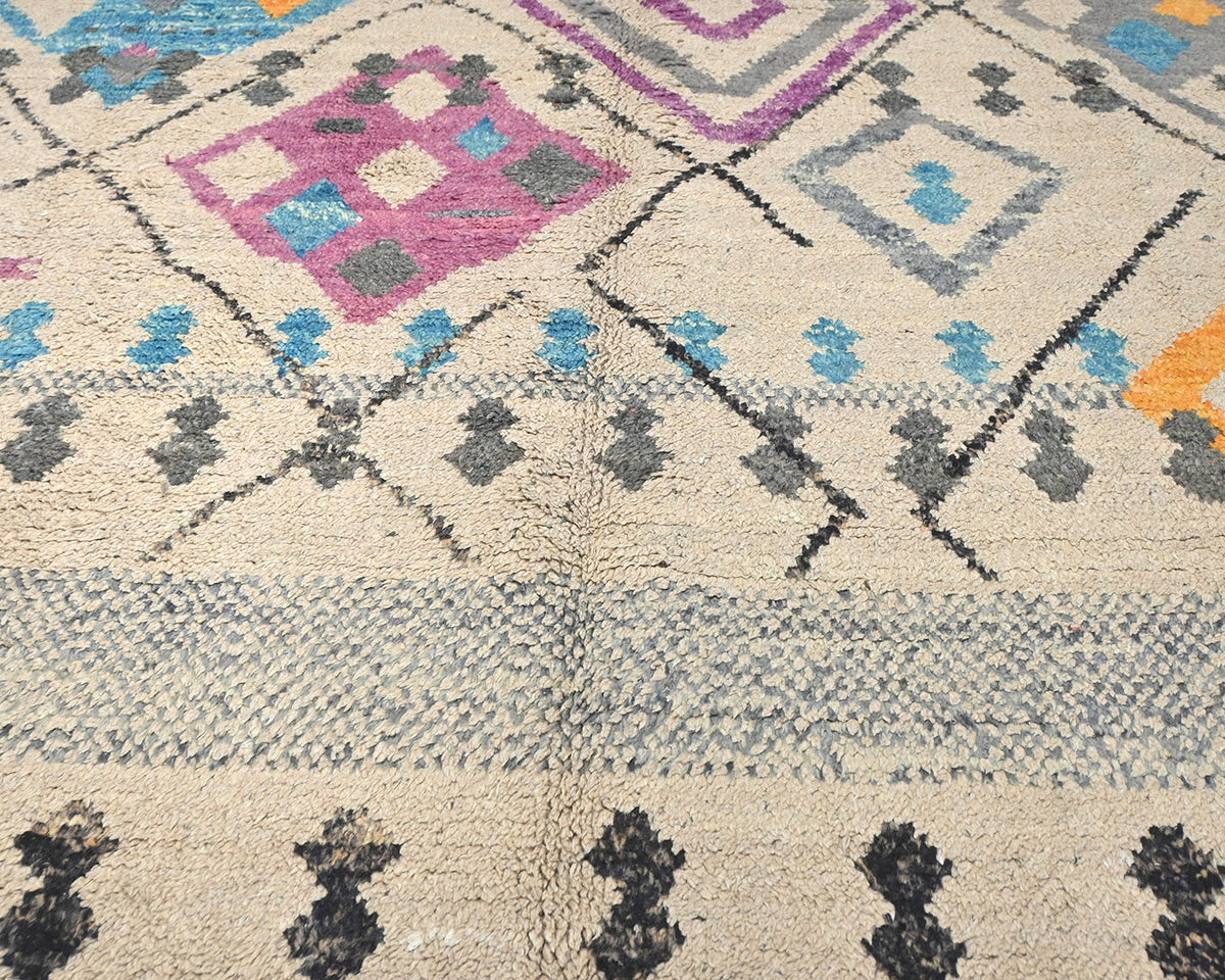 8x11 Moroccan Multicolor Hand Woven Wool Area Rug