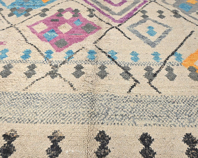8x11 Moroccan Multicolor Hand Woven Wool Area Rug