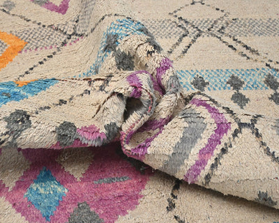 8x11 Moroccan Multicolor Hand Woven Wool Area Rug
