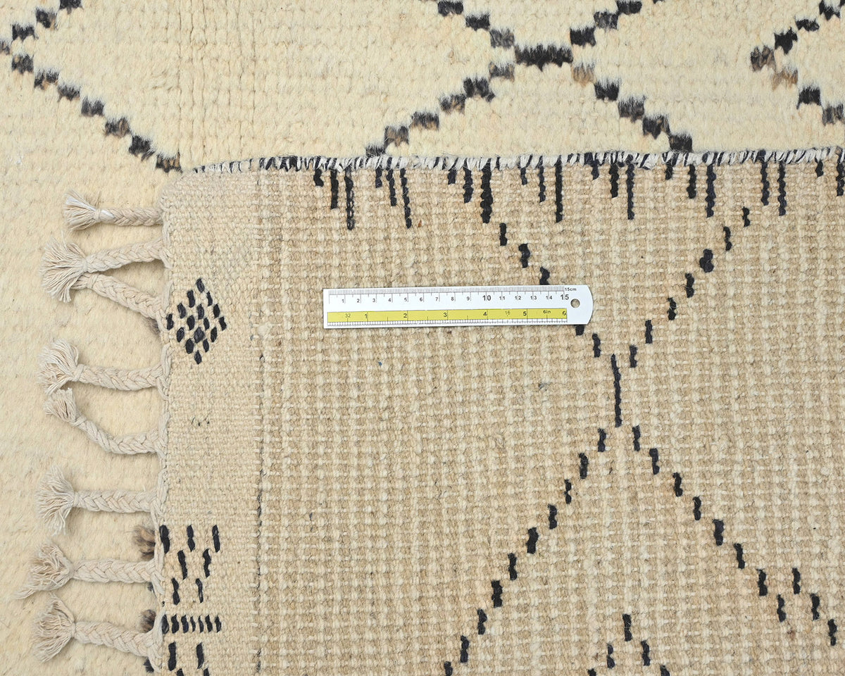 8x11 Moroccan Beige Hand Woven Wool Area Rug