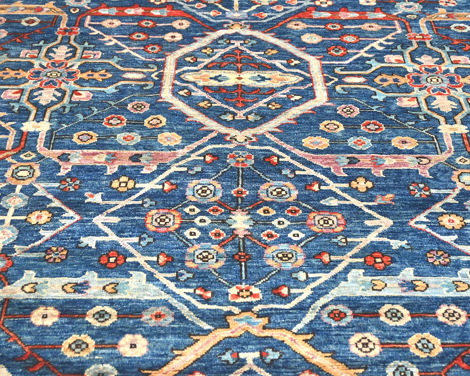 Blue 8x10 Aryana Afghan Hand Knotted Veg Dye Wool Area Rug