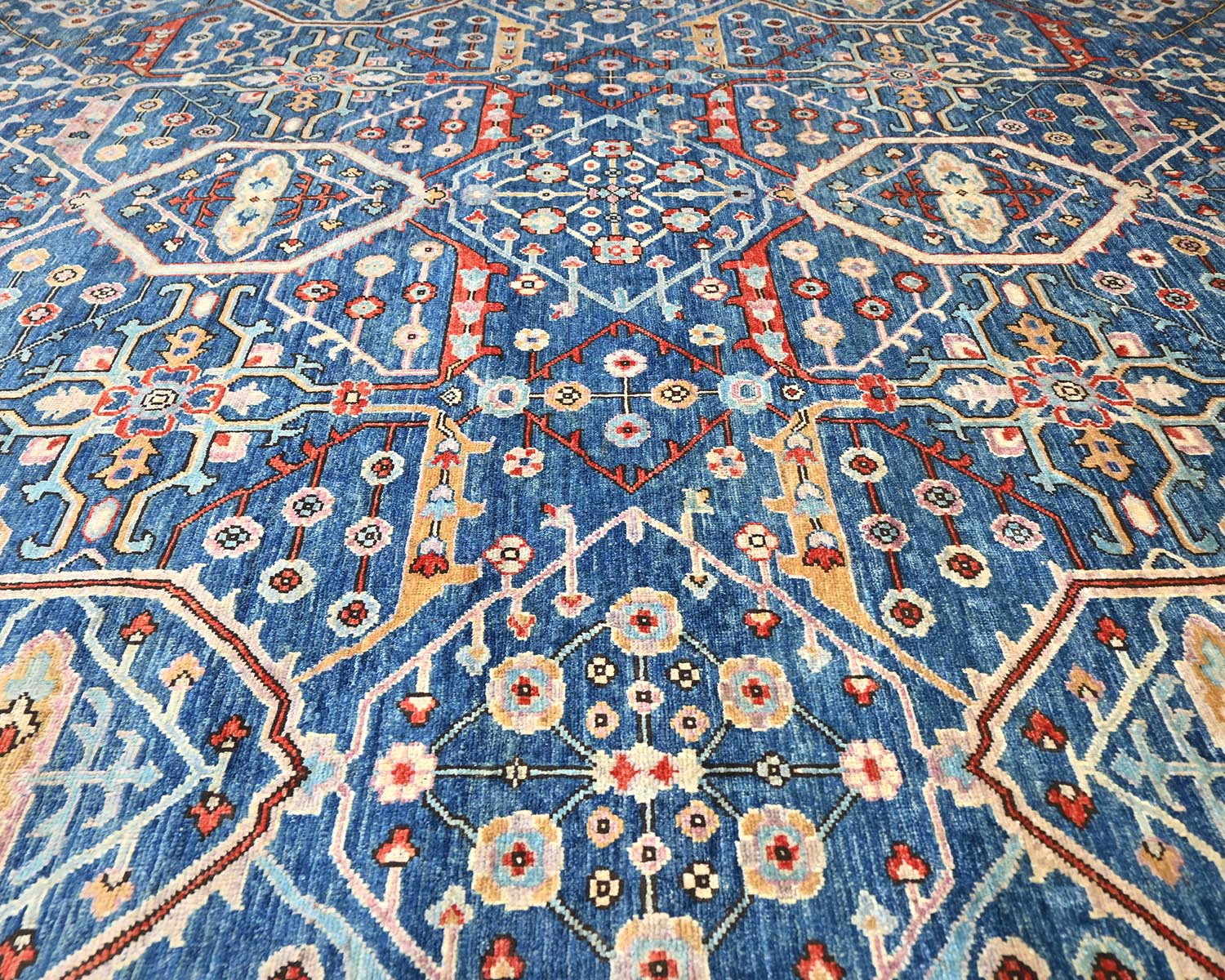Blue 8x10 Aryana Afghan Hand Knotted Veg Dye Wool Area Rug