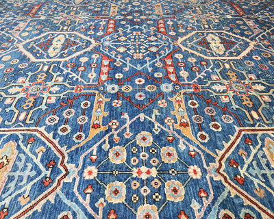 Blue 8x10 Aryana Afghan Hand Knotted Veg Dye Wool Area Rug