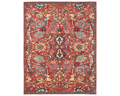 9x12 Red Aryana Afghan Hand Knotted Veg Dye Wool Area Rug