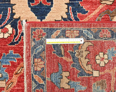 9x12 Red Aryana Afghan Hand Knotted Veg Dye Wool Area Rug