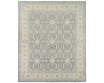 12x14 Ziegler Gray Afghan Hand Knotted Wool Area Rug