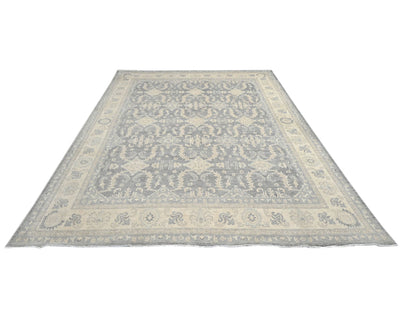 12x14 Ziegler Gray Afghan Hand Knotted Wool Area Rug