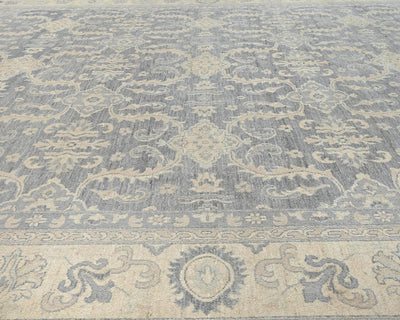12x14 Ziegler Gray Afghan Hand Knotted Wool Area Rug