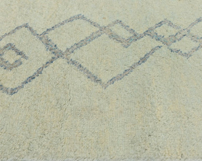 Alfombra marroquí de lana tejida a mano en beige de 3,6 metros