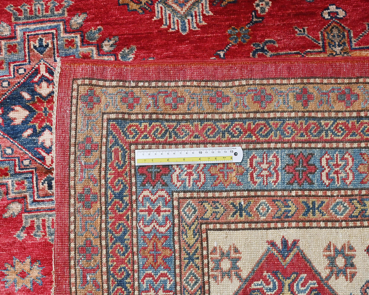 13x19 Red Kazak Afghan Hand Knotted Wool Area Rug