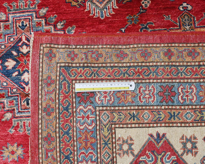 13x19 Red Kazak Afghan Hand Knotted Wool Area Rug