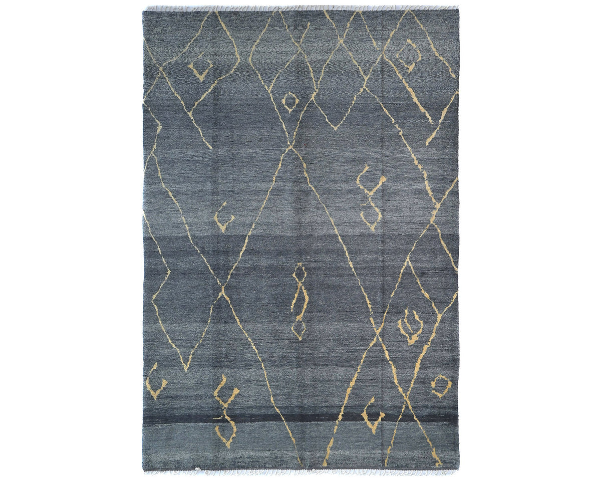 9x12 Moroccan Gray Hand Woven Wool Area Rug