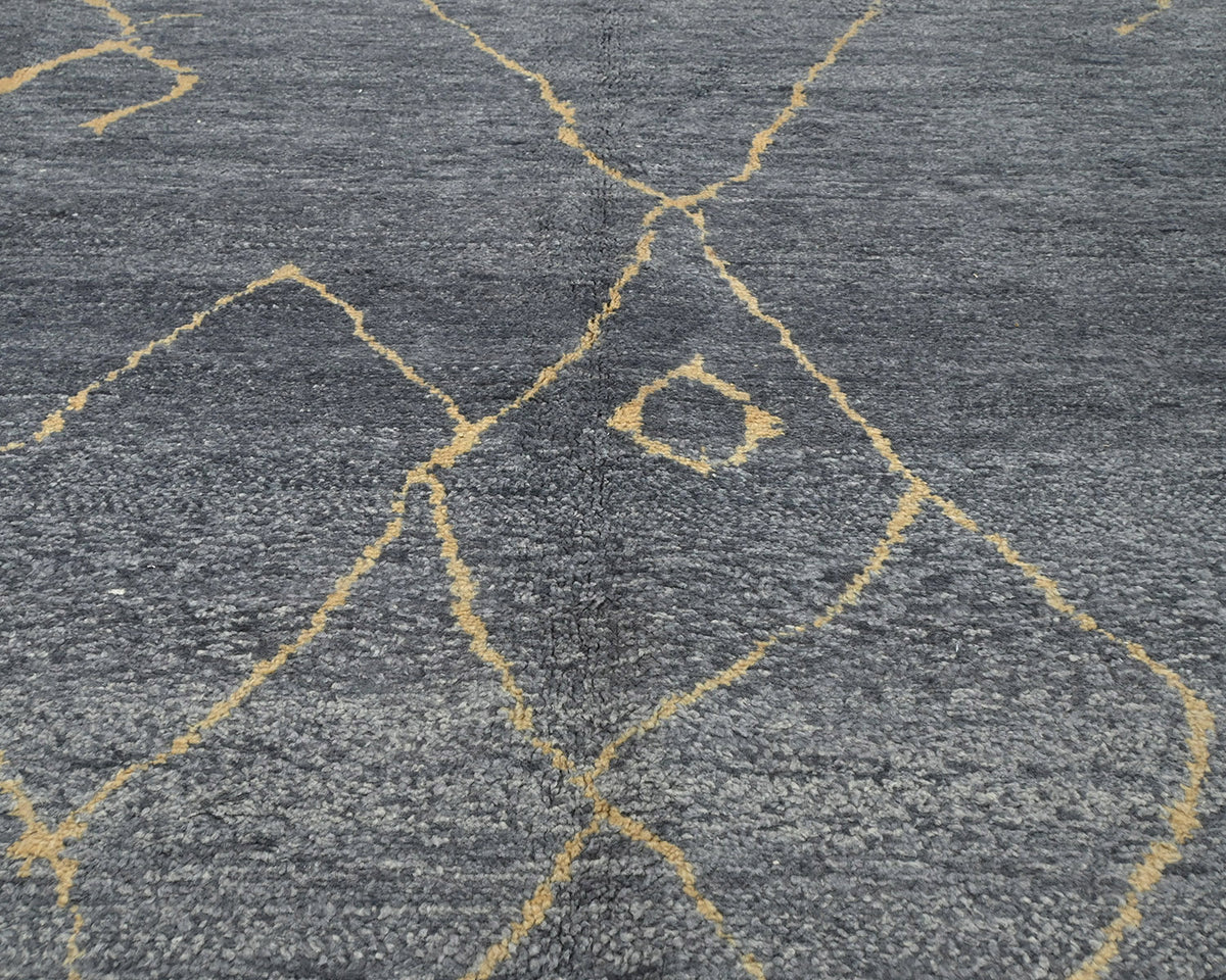 9x12 Moroccan Gray Hand Woven Wool Area Rug