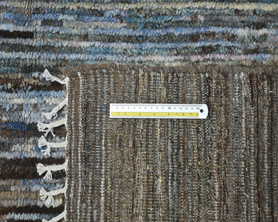 Alfombra marroquí multicolor de lana tejida a mano de 10 x 14 pulgadas