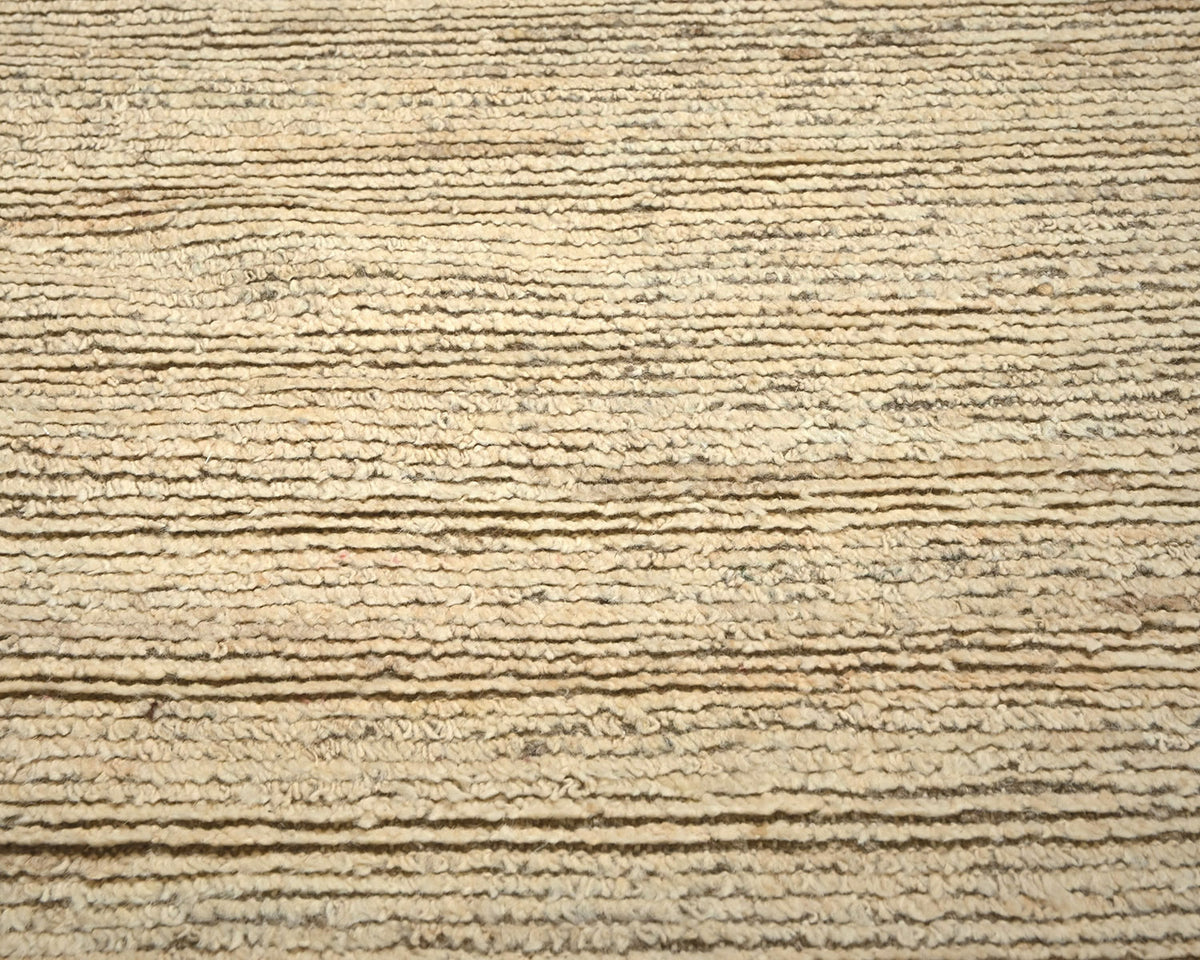 10 Feet Moroccan Beige Hand Woven Wool Runner Rug