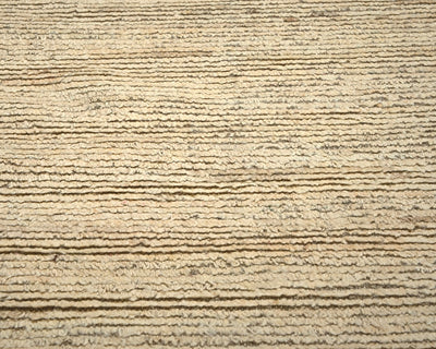 10 Feet Moroccan Beige Hand Woven Wool Runner Rug