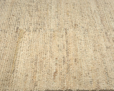 10 Feet Moroccan Beige Hand Woven Wool Runner Rug