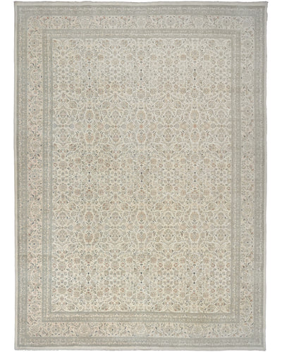 Alfombra de lana anudada a mano, estilo persa oriental, beige, 9 x 12