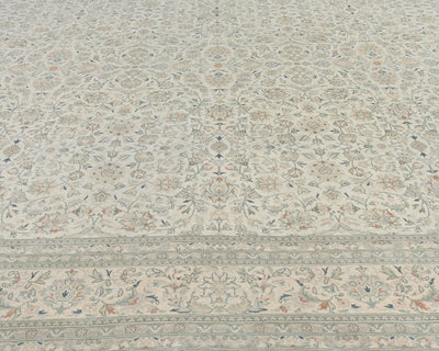 Alfombra de lana anudada a mano, estilo persa oriental, beige, 9 x 12