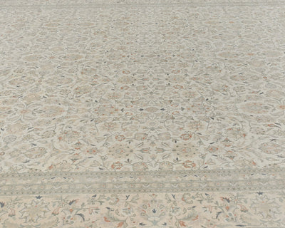 Alfombra de lana anudada a mano, estilo persa oriental, beige, 9 x 12