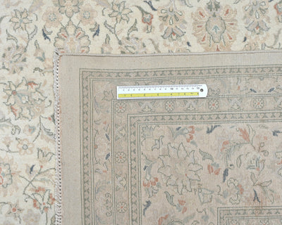 Alfombra de lana anudada a mano, estilo persa oriental, beige, 9 x 12