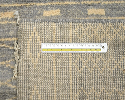 9 Feet Moroccan Gray Hand Woven Wool Runner Rug