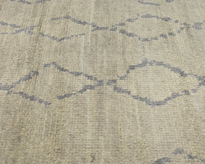 10 Feet Moroccan Gray Hand Woven Wool Runner Rug
