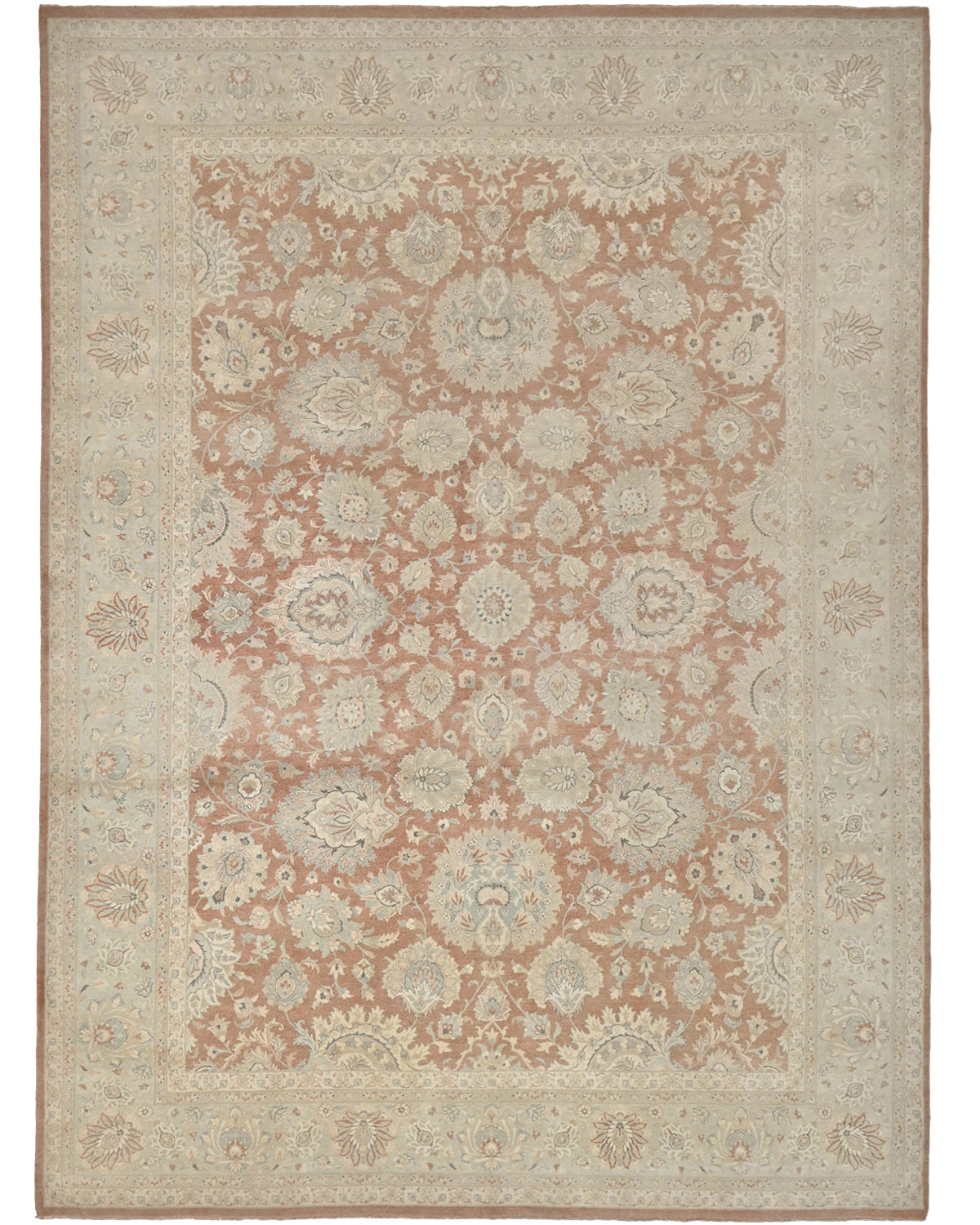 Alfombra de lana anudada a mano de estilo persa oriental de 9 x 12 pulgadas
