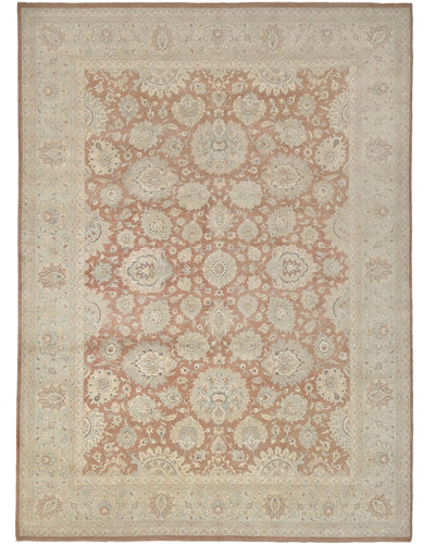 Alfombra de lana anudada a mano de estilo persa oriental de 9 x 12 pulgadas