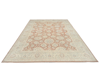 Alfombra de lana anudada a mano de estilo persa oriental de 9 x 12 pulgadas