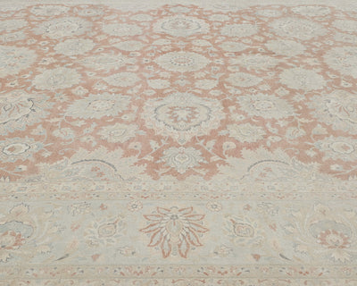 Alfombra de lana anudada a mano de estilo persa oriental de 9 x 12 pulgadas