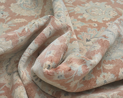 Alfombra de lana anudada a mano de estilo persa oriental de 9 x 12 pulgadas
