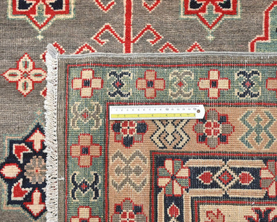Alfombra afgana Kuba de lana anudada a mano, color gris, de 13 x 16 pulgadas