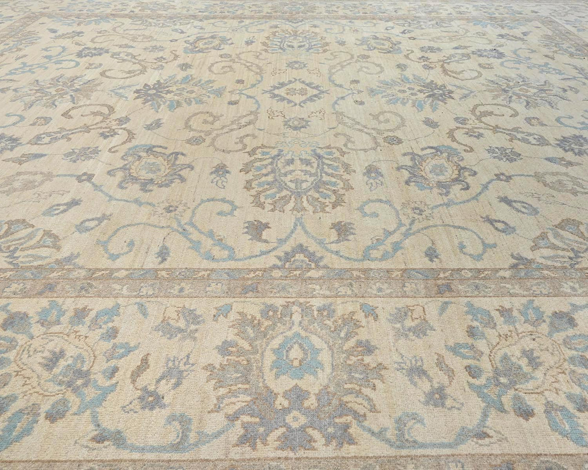 12x14 Zeigler Beige Afghan Hand Knotted Wool Area Rug