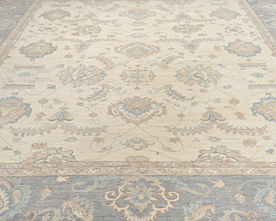 12x14 Zeigler Beige Afghan Hand Knotted Wool Area Rug