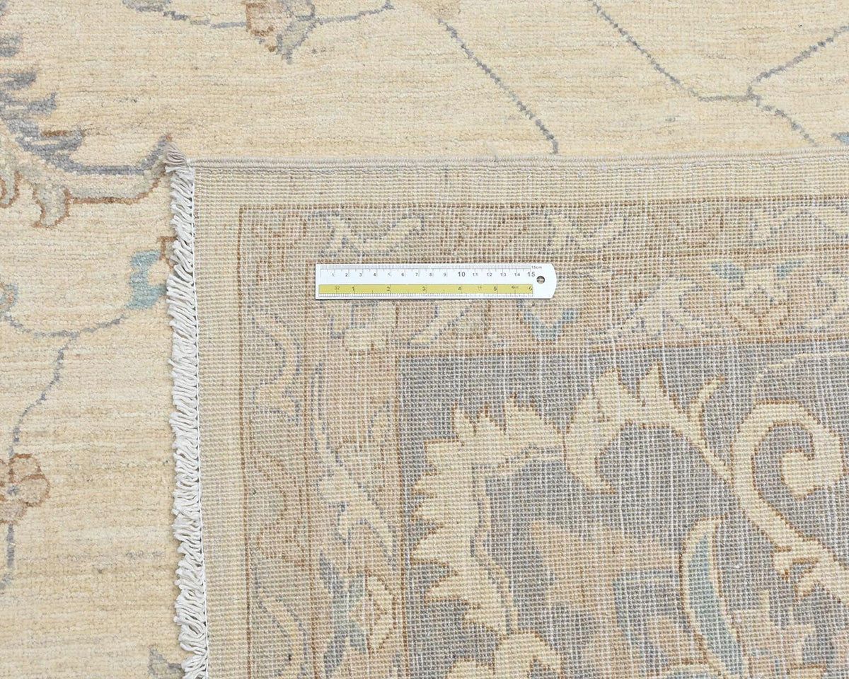 12x14 Zeigler Beige Afghan Hand Knotted Wool Area Rug