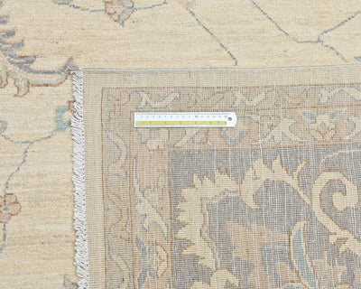 12x14 Zeigler Beige Afghan Hand Knotted Wool Area Rug