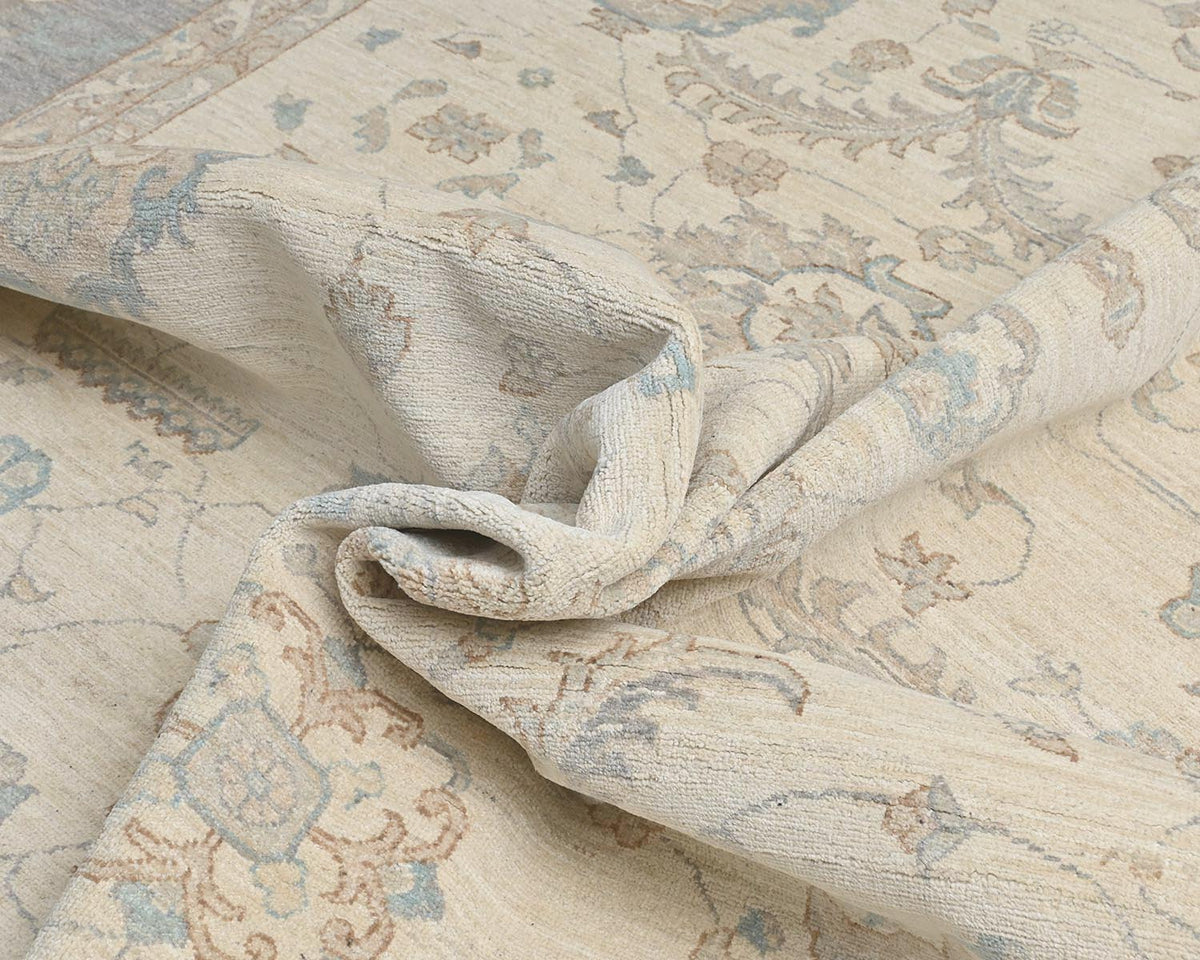 12x14 Zeigler Beige Afghan Hand Knotted Wool Area Rug