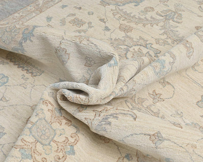 12x14 Zeigler Beige Afghan Hand Knotted Wool Area Rug
