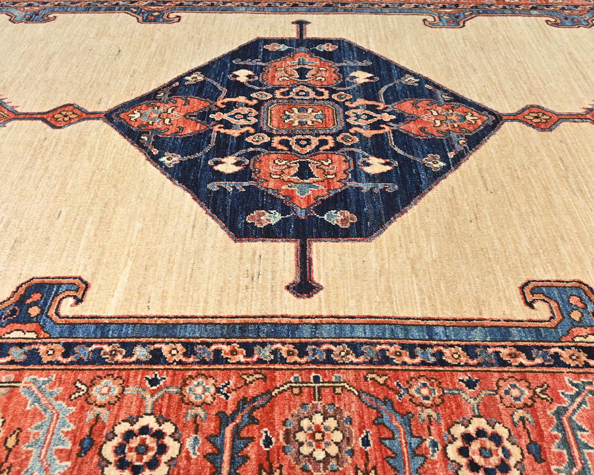 6x12 Beige Aryana Afghan Hand Knotted Veg Dye Wool Area Rug